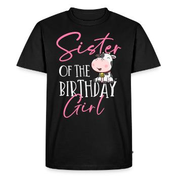 Anniversaire de vache, fille d’anniversaire de fermier - T-shirt Premium bio Homme - noir - Devant - Nico (187cm)