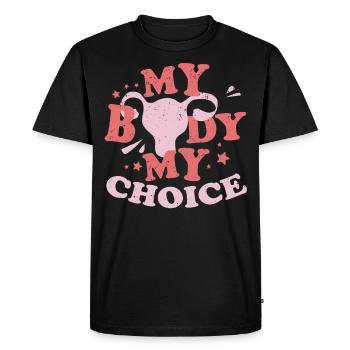 L’avortement, mon corps mon choix - T-shirt Premium bio Homme - noir - Devant - Nico (187cm)