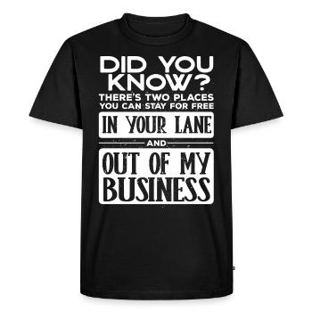Restez en dehors de mes affaires, drôle - T-shirt Premium bio Homme - noir - Devant - Nico (187cm)
