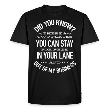 Restez en dehors de mes affaires, drôle - T-shirt Premium bio Homme - noir - Devant - Nico (187cm)