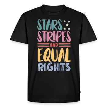 Star Stripes and Equality - Men's Premium Organic T-Shirt - black - Front - Nico (187cm)