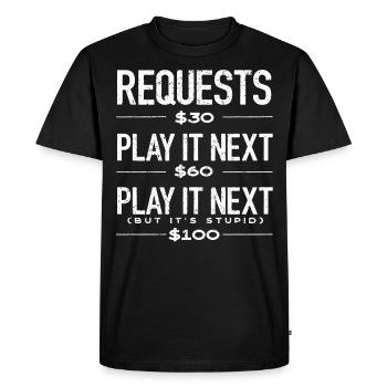 DJ, Clubbing, Song Request - Men's Premium Organic T-Shirt - black - Front - Nico (187cm)