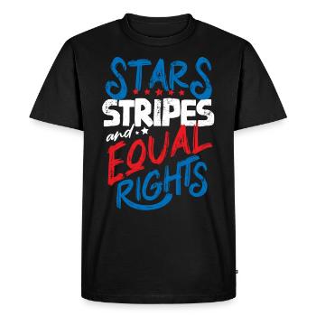 Star Stripes and Equality - Men's Premium Organic T-Shirt - black - Front - Nico (187cm)