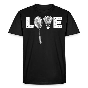 Badminton, Joueurs de badminton - T-shirt Premium bio Homme - noir - Devant - Nico (187cm)