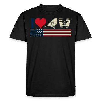 Bird watching, ornithology - Men's Premium Organic T-Shirt - black - Front - Nico (187cm)