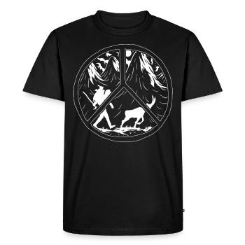 Randonnée en plein air Paix et amour - T-shirt Premium bio Homme - noir - Devant - Nico (187cm)