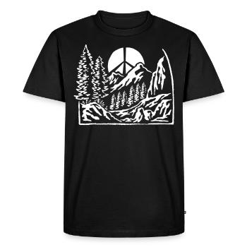 Randonnée en plein air Paix et amour - T-shirt Premium bio Homme - noir - Devant - Nico (187cm)