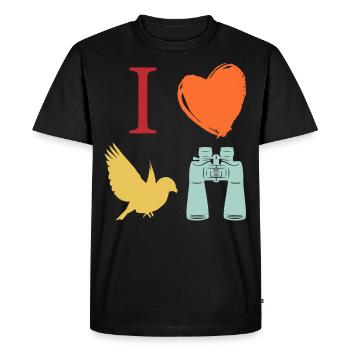Bird watching, ornithology - Men's Premium Organic T-Shirt - black - Front - Nico (187cm)