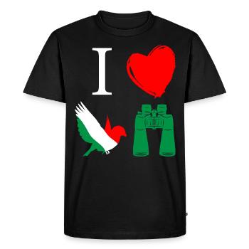 Bird watching, ornithology - Men's Premium Organic T-Shirt - black - Front - Nico (187cm)