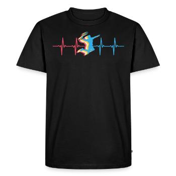 Badminton, Joueurs de badminton - T-shirt Premium bio Homme - noir - Devant - Nico (187cm)