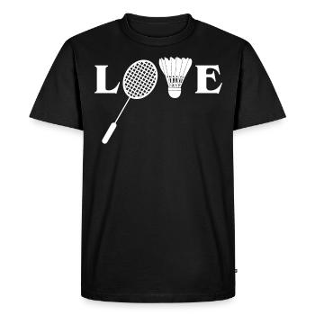 Badminton, Joueurs de badminton - T-shirt Premium bio Homme - noir - Devant - Nico (187cm)