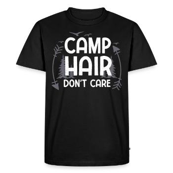 Camp hair doesn't care - Camping Glamping - Men's Premium Organic T-Shirt - black - Front - Nico (187cm)