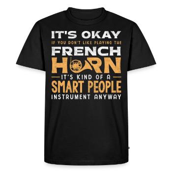 Français joueur de cor - T-shirt Premium bio Homme - noir - Devant - Nico (187cm)