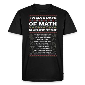 12 jours de mathématiques, notes en mathématiques - T-shirt Premium bio Homme - noir - Devant - Nico (187cm)