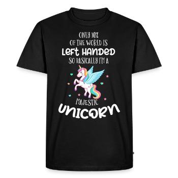 Licorne gaucher - T-shirt Premium bio Homme - noir - Devant - Nico (187cm)