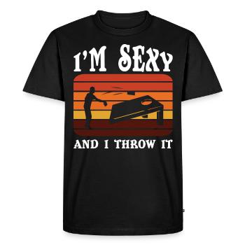 Cornhole, beanbag, beanbag throwing - Men's Premium Organic T-Shirt - black - Front - Nico (187cm)