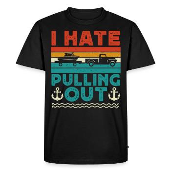 Camping, je déteste déménager, camping-car - T-shirt Premium bio Homme - noir - Devant - Nico (187cm)