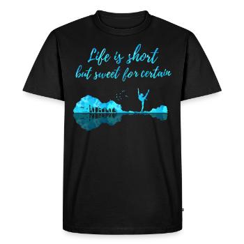 La vie est courte, mais certainement douce - T-shirt Premium bio Homme - noir - Devant - Nico (187cm)