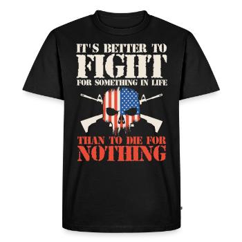Citations patriotiques américaines, patriotes, patriotes - T-shirt Premium bio Homme - noir - Devant - Nico (187cm)