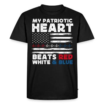 Citations patriotiques américaines, patriotes, patriotes - T-shirt Premium bio Homme - noir - Devant - Nico (187cm)