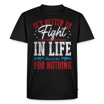 Citations patriotiques américaines, patriotes, patriotes - T-shirt Premium bio Homme - noir - Devant - Nico (187cm)