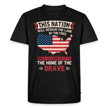Citations patriotiques américaines, patriotes, patriotes - T-shirt Premium bio Homme - noir - Devant - Nico (187cm)