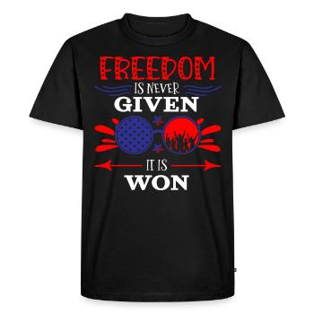 Citations patriotiques américaines, patriotes, patriotes - T-shirt Premium bio Homme - noir - Devant - Nico (187cm)