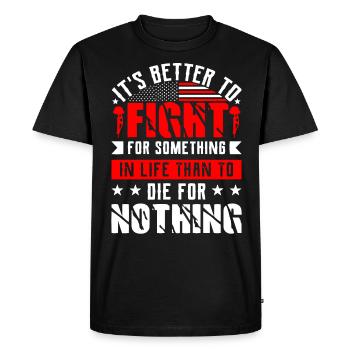 Citations patriotiques américaines, patriotes, patriotes - T-shirt Premium bio Homme - noir - Devant - Nico (187cm)