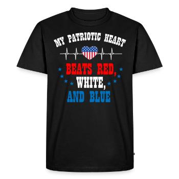 Citations patriotiques américaines, patriotes, patriotes - T-shirt Premium bio Homme - noir - Devant - Nico (187cm)