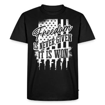 Citations patriotiques américaines, patriotes, patriotes - T-shirt Premium bio Homme - noir - Devant - Nico (187cm)