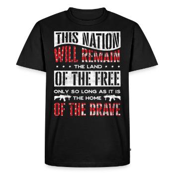 Citations patriotiques américaines, patriotes, patriotes - T-shirt Premium bio Homme - noir - Devant - Nico (187cm)