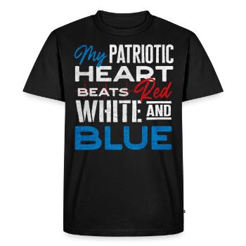 Citations patriotiques américaines, patriotes, patriotes - T-shirt Premium bio Homme - noir - Devant - Nico (187cm)