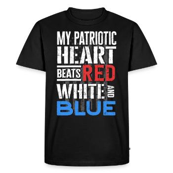 Citations patriotiques américaines, patriotes, patriotes - T-shirt Premium bio Homme - noir - Devant - Nico (187cm)