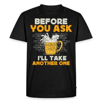 Boire de la bière, boire de la bière de fête - T-shirt Premium bio Homme - noir - Devant - Nico (187cm)