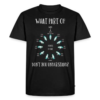 Man overboard maneuvers, sailor, sailing - Men's Premium Organic T-Shirt - black - Front - Nico (187cm)
