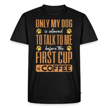 Café et CHIENS, Propriétaire de chien, Accro au café - T-shirt Premium bio Homme - noir - Devant - Nico (187cm)