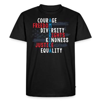 Citoyen américain patriote, Liberté - T-shirt Premium bio Homme - noir - Devant - Nico (187cm)