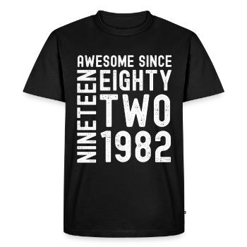 Awesome since 1982 Birthday Gift Year - Men's Premium Organic T-Shirt - black - Front - Nico (187cm)