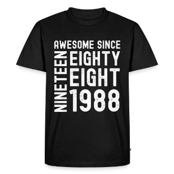 Awesome since 1988 Birthday Gift Year - Men's Premium Organic T-Shirt - black - Front - Nico (187cm)
