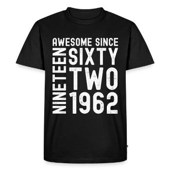 Awesome since 1962 Birthday Gift Year - Men's Premium Organic T-Shirt - black - Front - Nico (187cm)