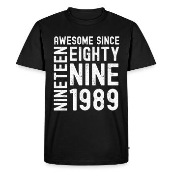Awesome since 1989 Birthday Gift Year - Men's Premium Organic T-Shirt - black - Front - Nico (187cm)