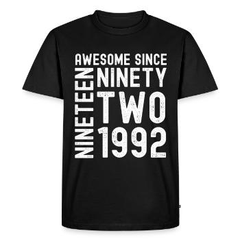 Awesome since 1992 Birthday Gift Year - Men's Premium Organic T-Shirt - black - Front - Nico (187cm)