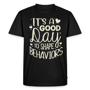 Thérapeute ABA, thérapie ABA, thérapeute, SPEd - T-shirt Premium bio Homme - noir - Devant - Nico (187cm)
