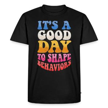 Thérapeute ABA, thérapie ABA, thérapeute, SPEd - T-shirt Premium bio Homme - noir - Devant - Nico (187cm)