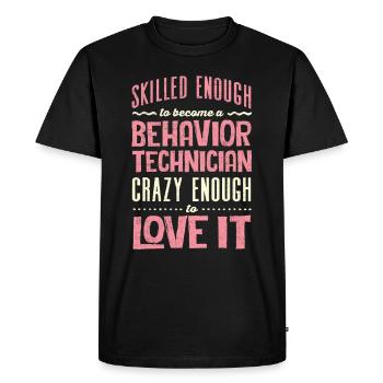Thérapeute ABA, thérapie ABA, thérapeute, SPEd - T-shirt Premium bio Homme - noir - Devant - Nico (187cm)