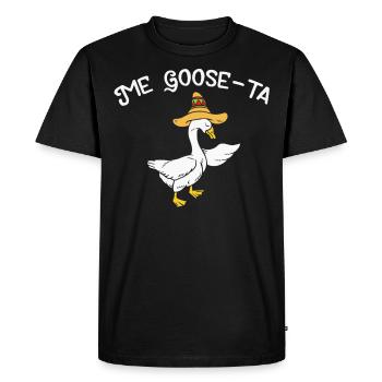 Me Goose Ta, Spanish Goose - Men's Premium Organic T-Shirt - black - Front - Nico (187cm)