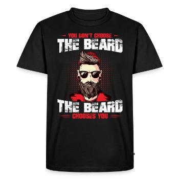 Hommes de barbe, la barbe vous choisit - T-shirt Premium bio Homme - noir - Devant - Nico (187cm)