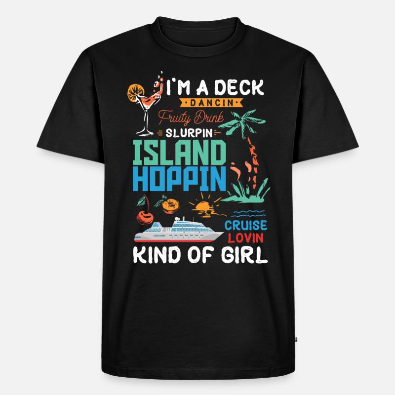 Inselhüpfmädchen, Kreuzfahrtmädchen - Männer Premium Bio T-Shirt - Schwarz