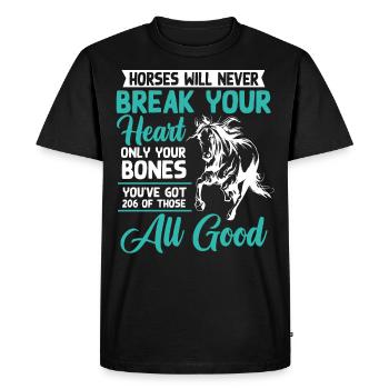 Horses will never break your heart - Men's Premium Organic T-Shirt - black - Front - Nico (187cm)