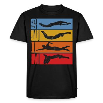 Natation, natation, sports nautiques - T-shirt Premium bio Homme - noir - Devant - Nico (187cm)